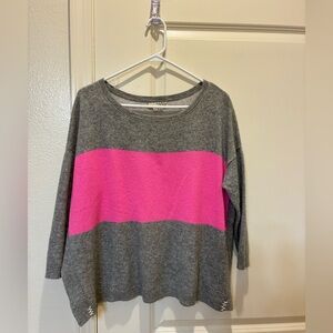 Label and Thread Women’s Cashmere Sweater Pink & Grey Color block Size S